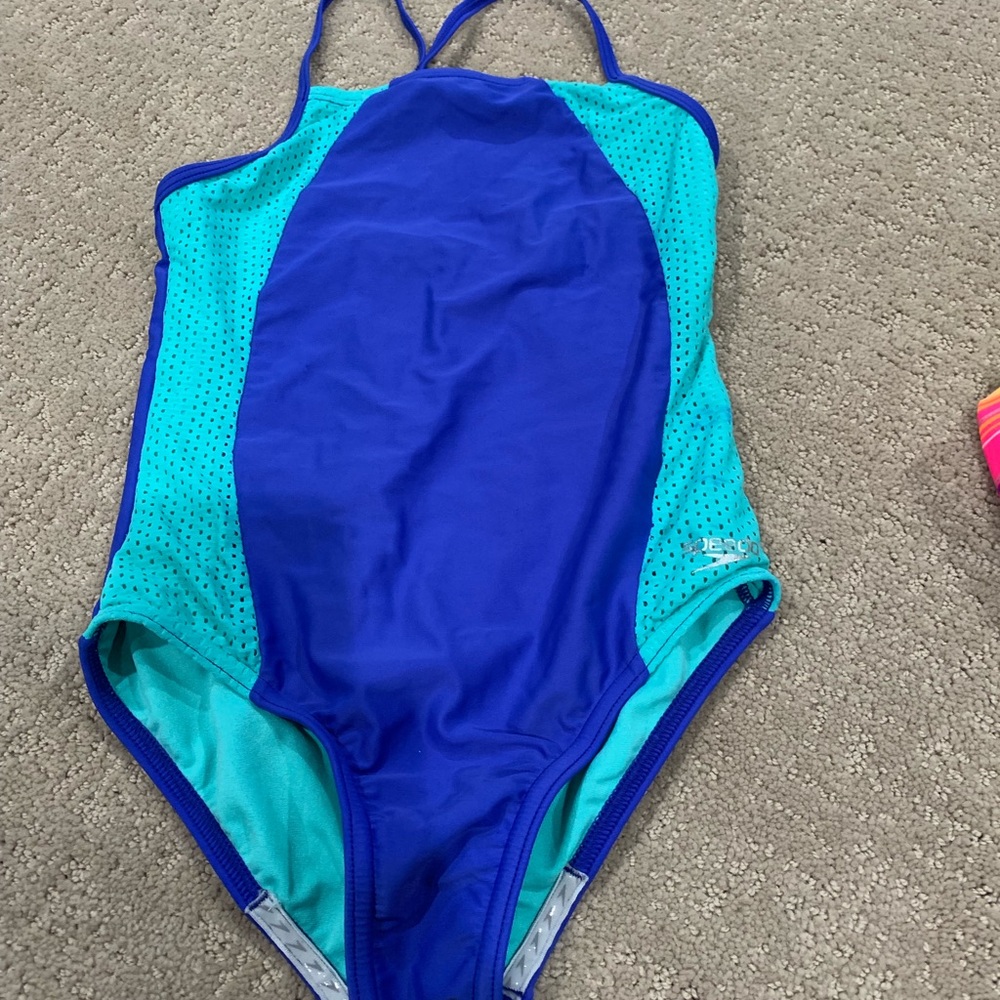 speedo teal/blue one piece swimsuit